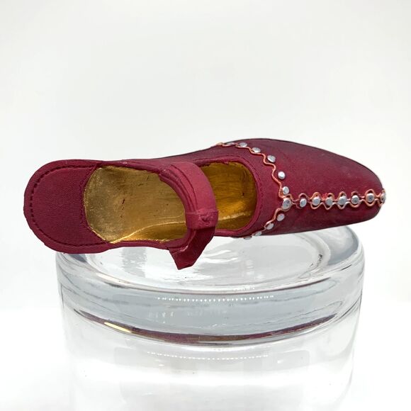 Collectible Miniature Shoe Decoration Burgundy and Metallic - Picture 8 of 10